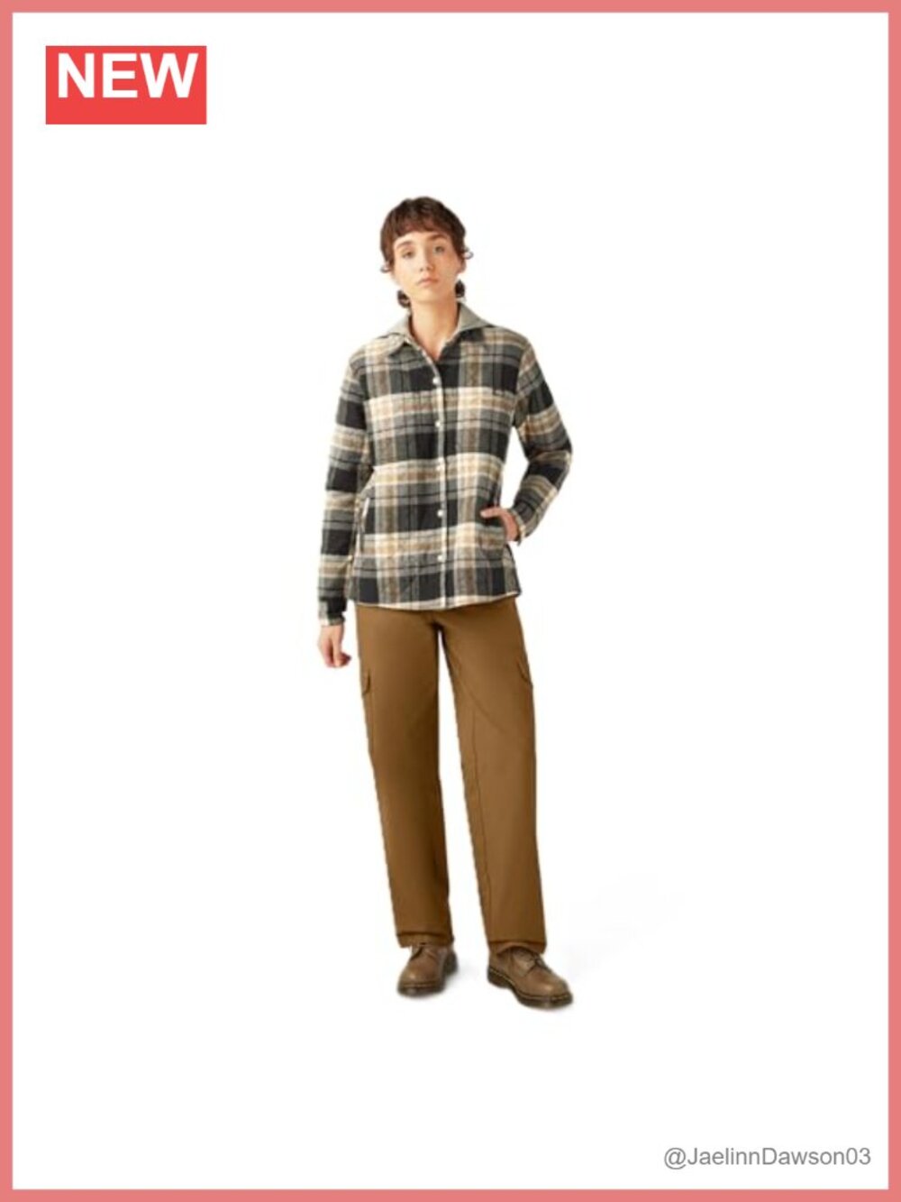 Dickies Womens Flannel Hooded Shirt Jacket Water Repellent